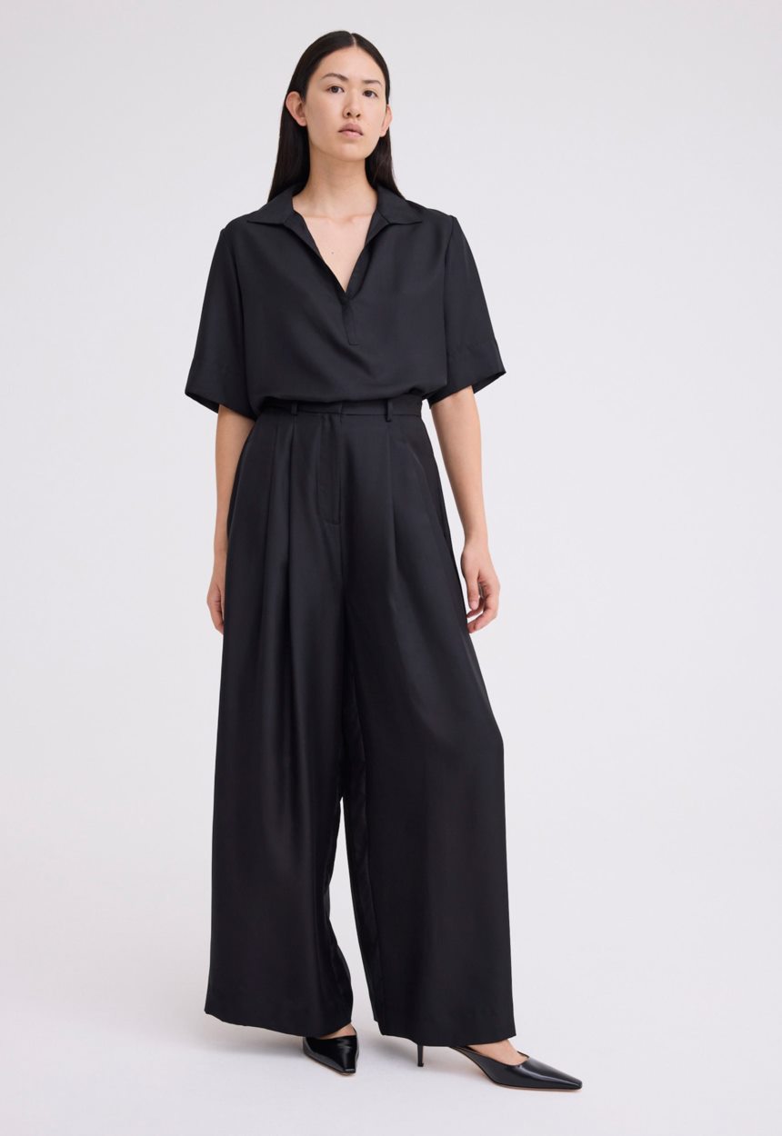 Jac + Jack Poirot Silk Twill Pant - Black